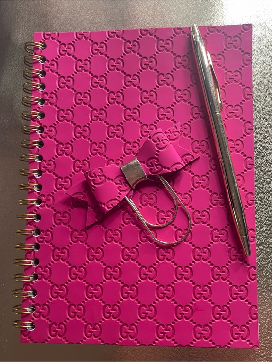 Handmade Accessories - Pink Handmade 5X7 Notebook (gold pen not included))